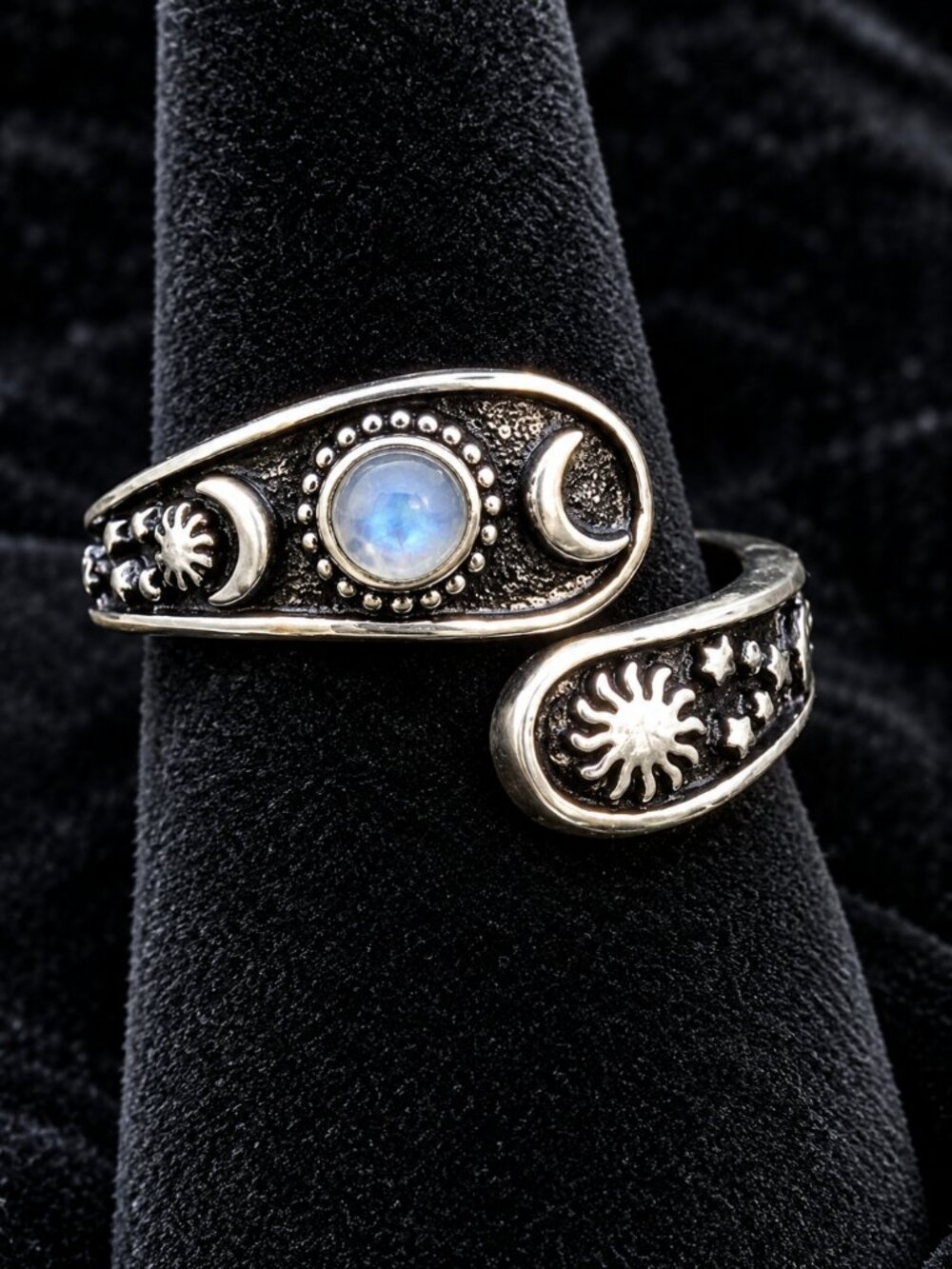 Celestial Sun And Moon Stone Adjustable Ring...26030